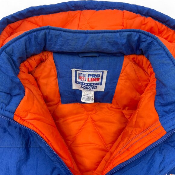 Denver Broncos Starter 1990's NFL Hooded Puffer Parka Jacket Men's XL Pro Line - Picture 5 of 9